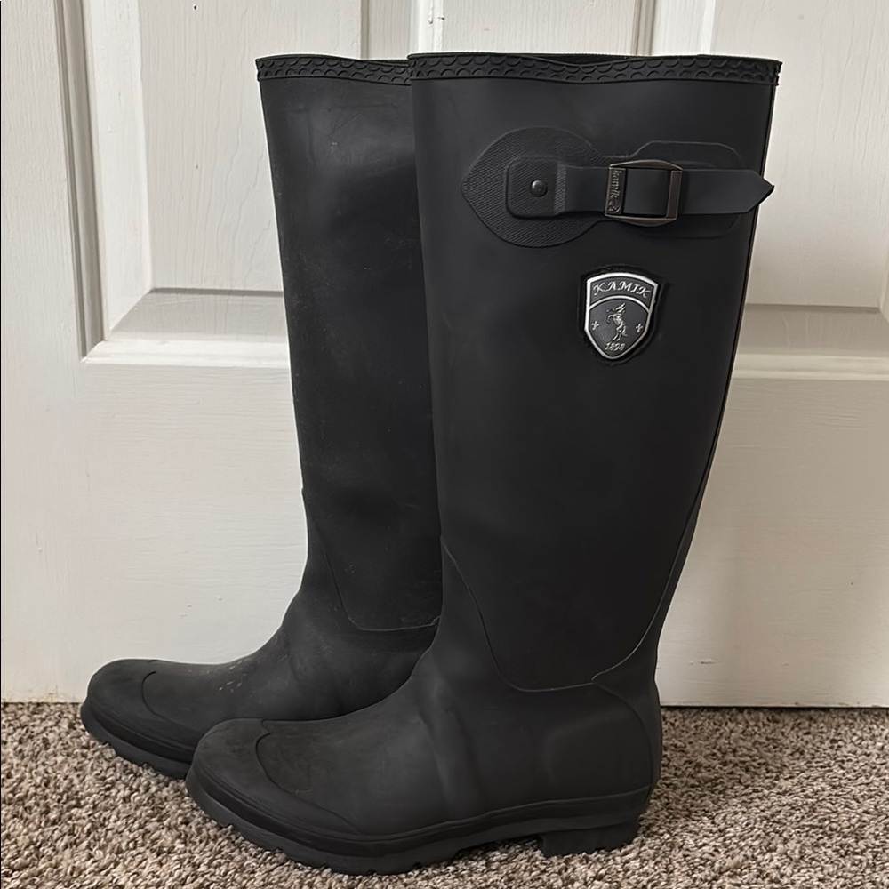 Kamik Black Waterproof Winter Boots with Buckle Detail